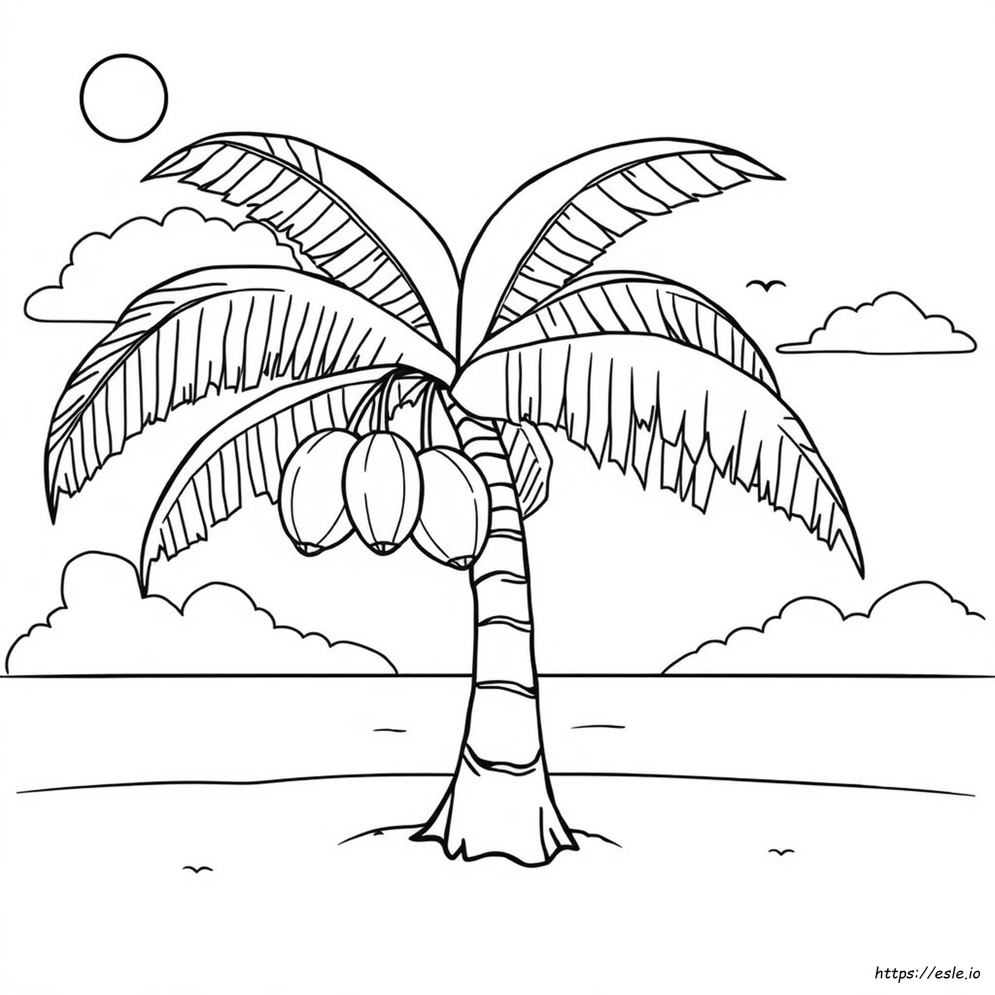 Coconut Tree Coloring Page