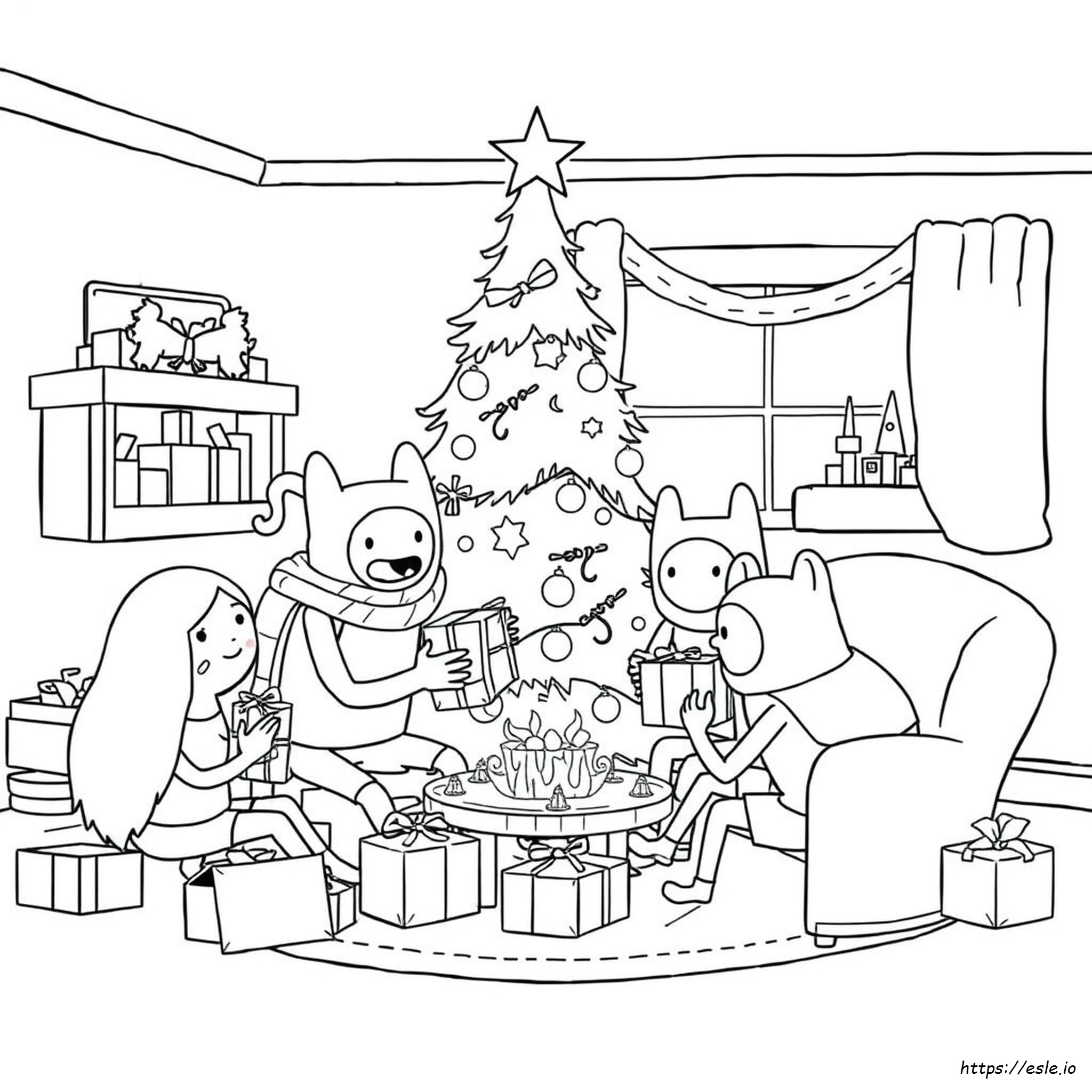 Adventure Time Christmas Coloring Page