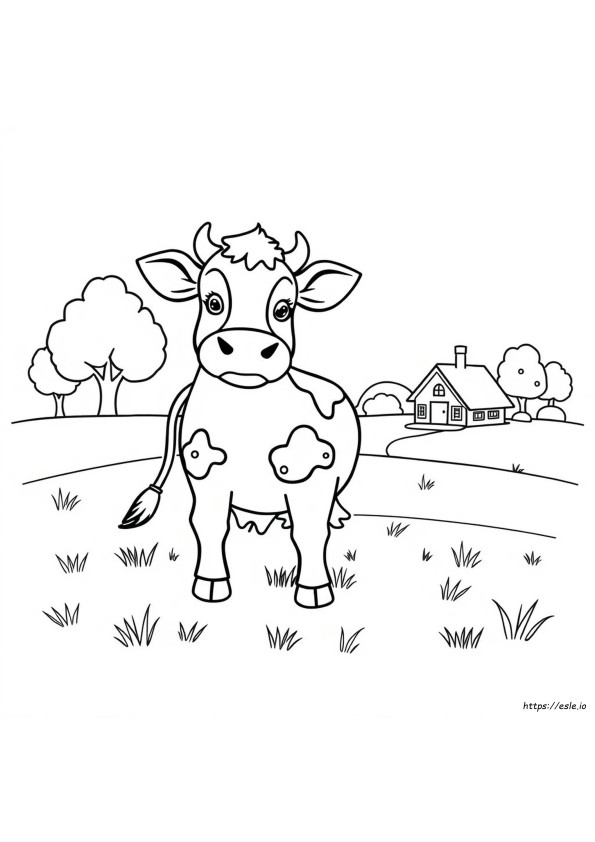 Cute Cow Coloring Page
