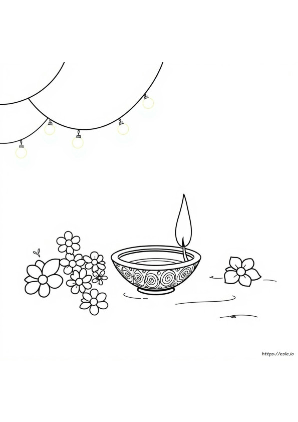 Diwali Diya Images For Colouring