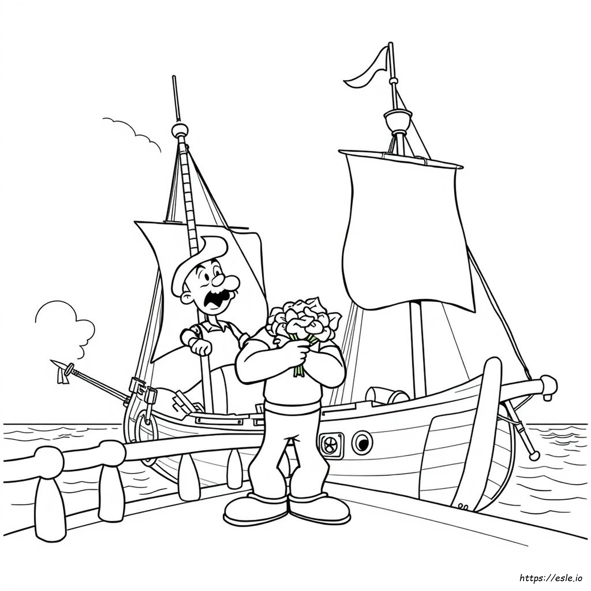 Popeye Cartoon Coloring Pages
