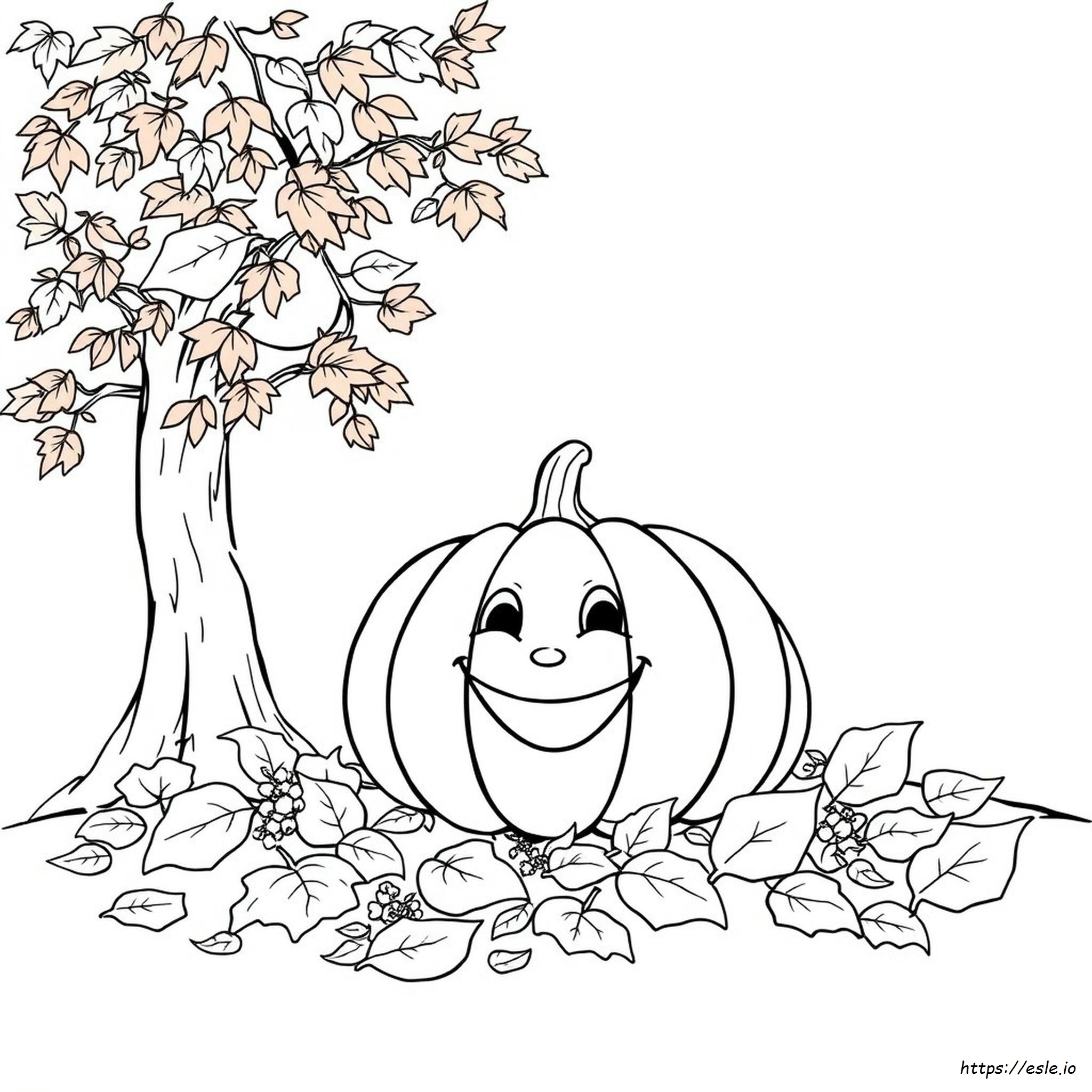 Gambar Mewarnai Musim Gugur Dan Halloween Untuk Dicetak