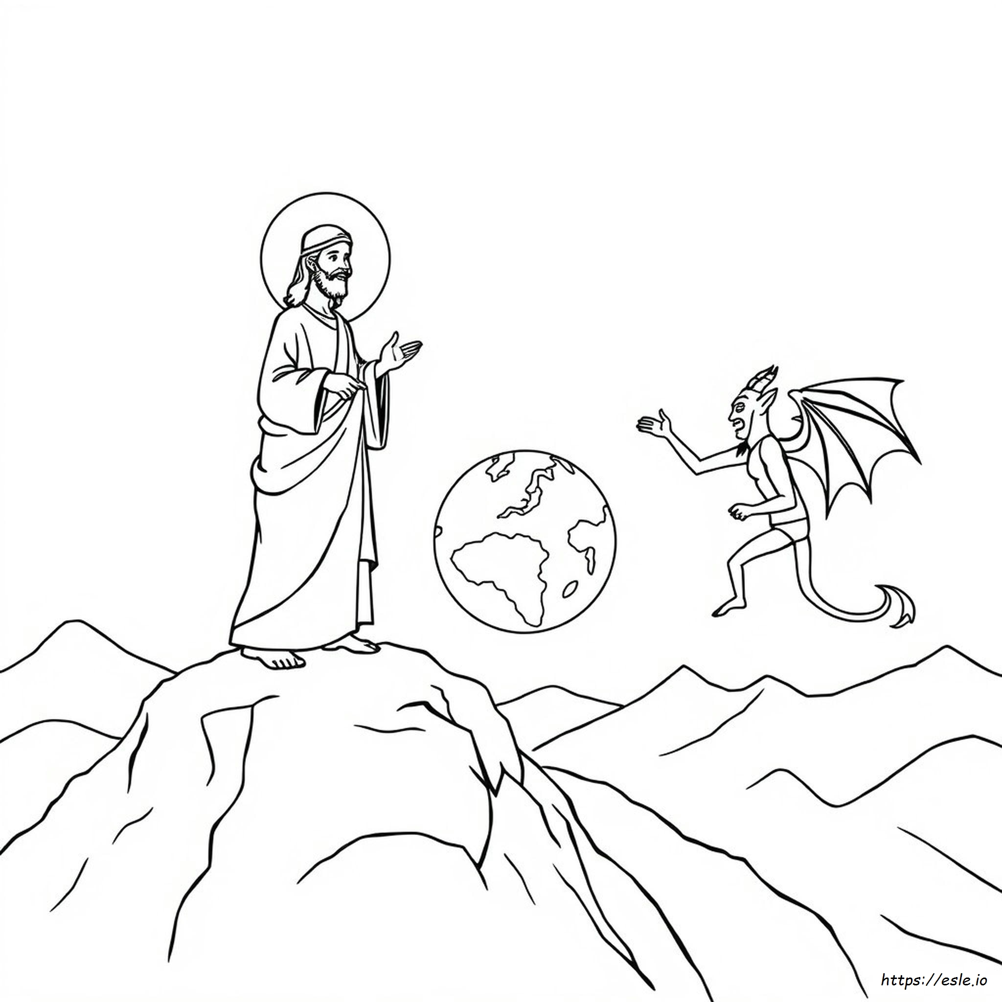 Jesus Temptation Coloring Page - Free Printable