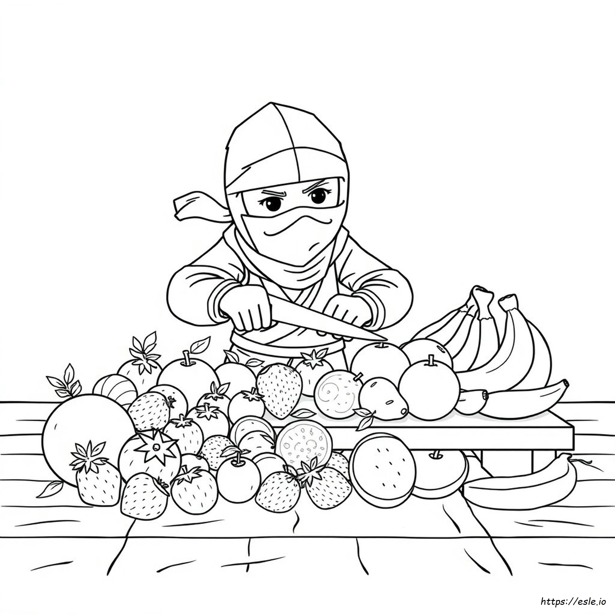 Fruit Ninja Coloring Page