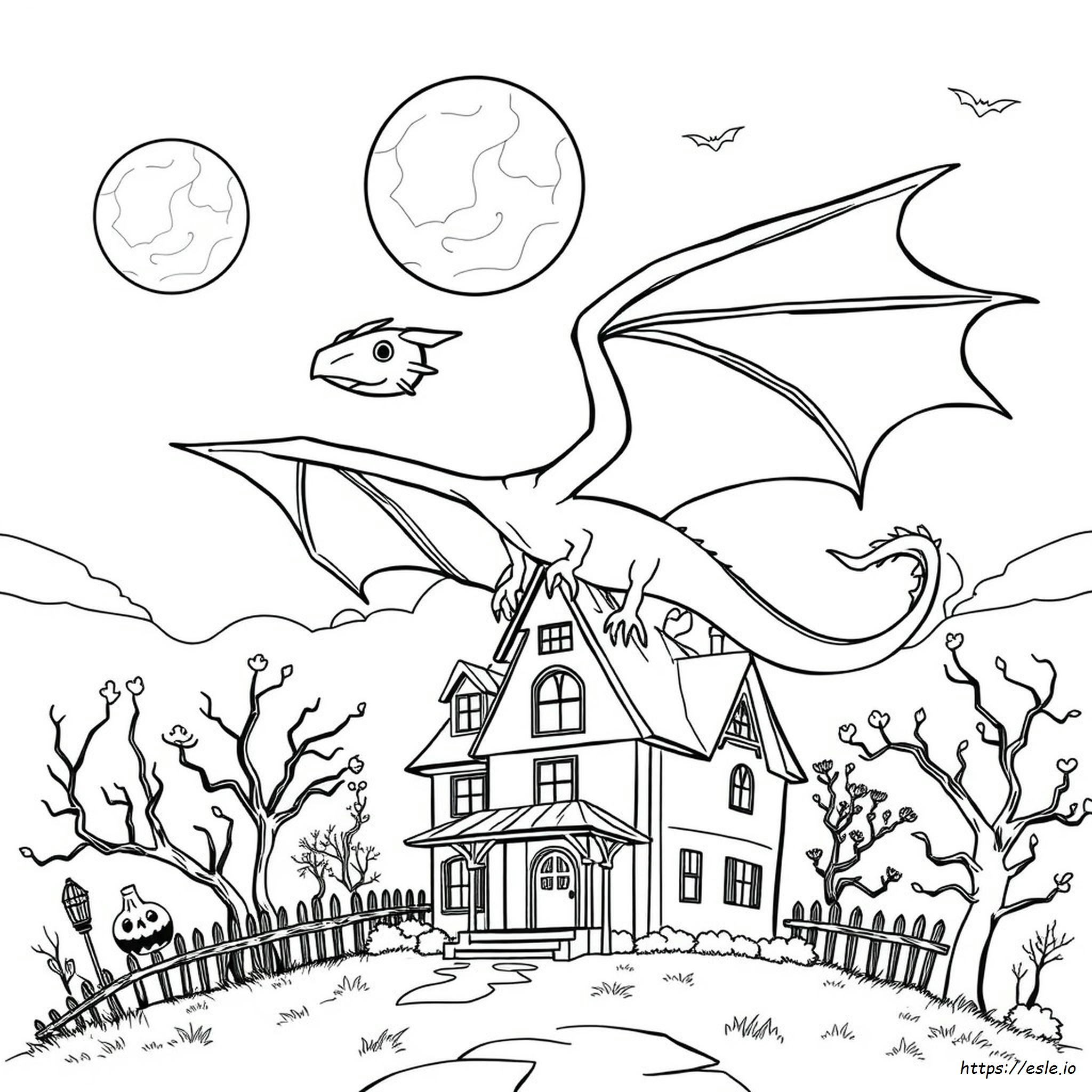 Halloween Dragon Coloring Page - Free Printable