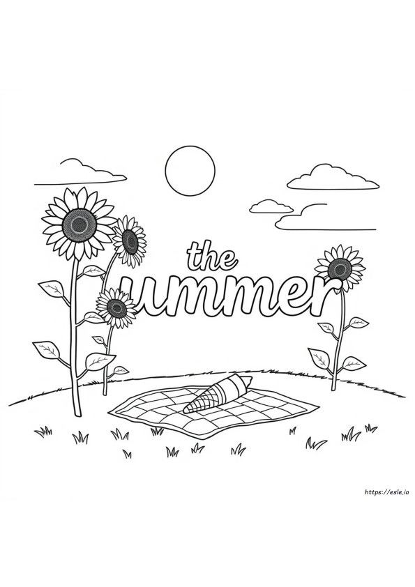 The Word Summer Coloring Page