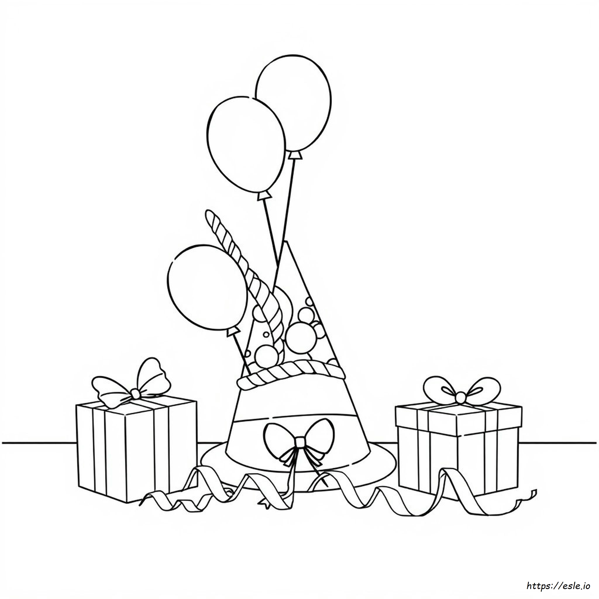 Happy New Year Hat Coloring Page