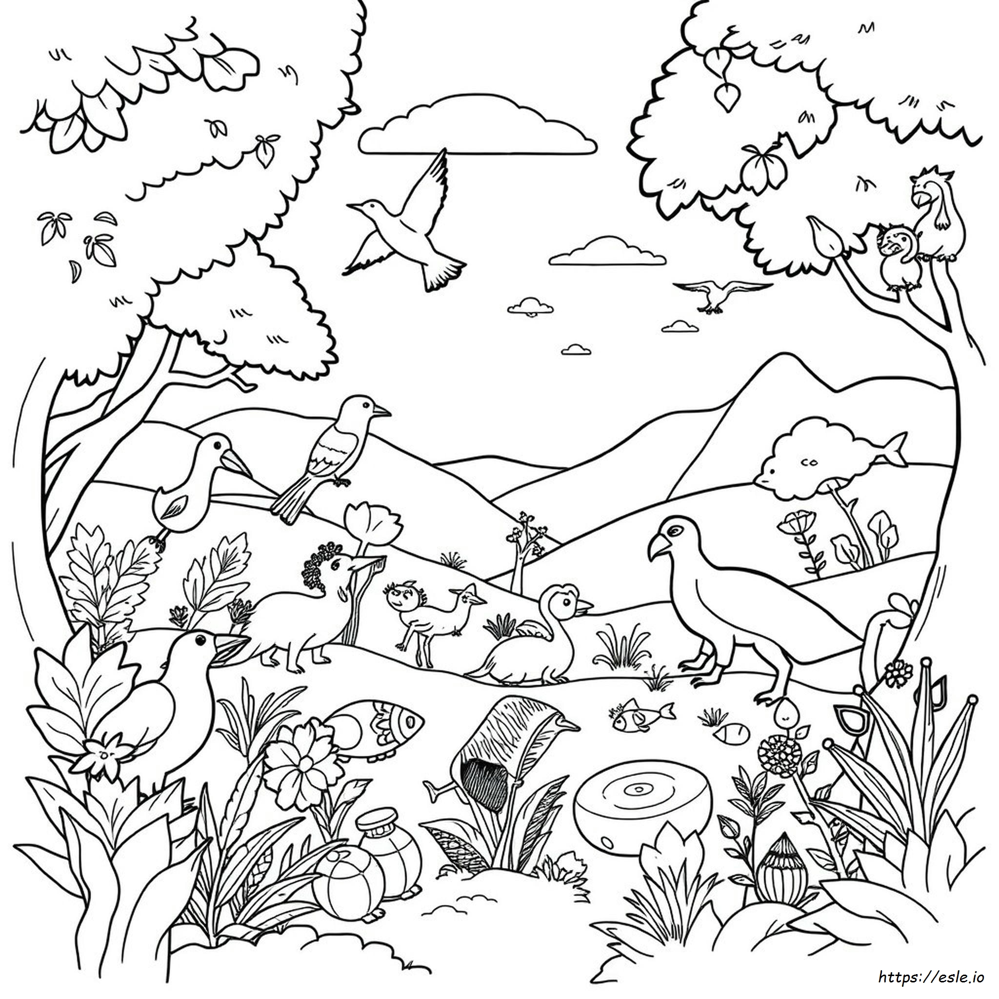 God Created Animals Coloring Page