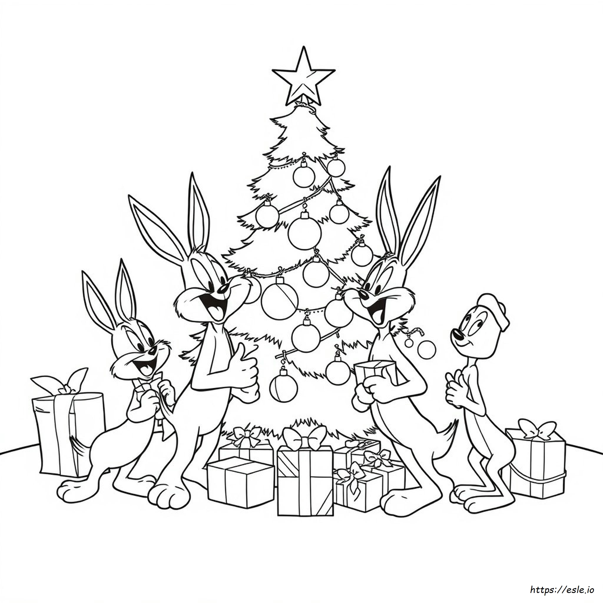 Christmas Looney Tunes Coloring Page - Free Printable