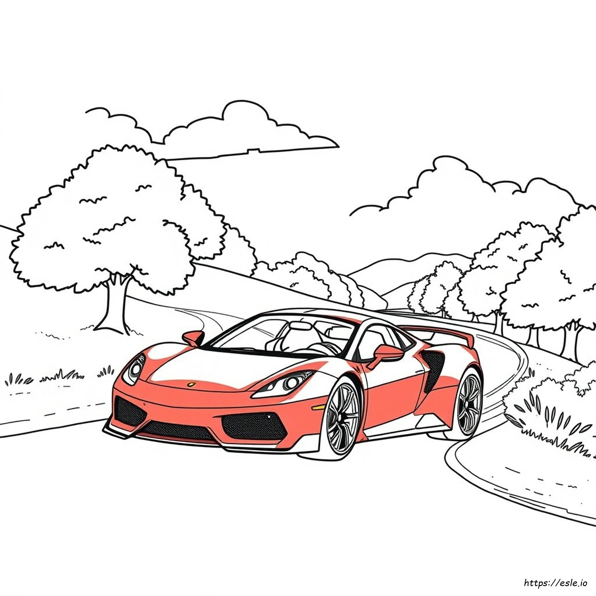 Sports Car Coloring Page - Free Printable