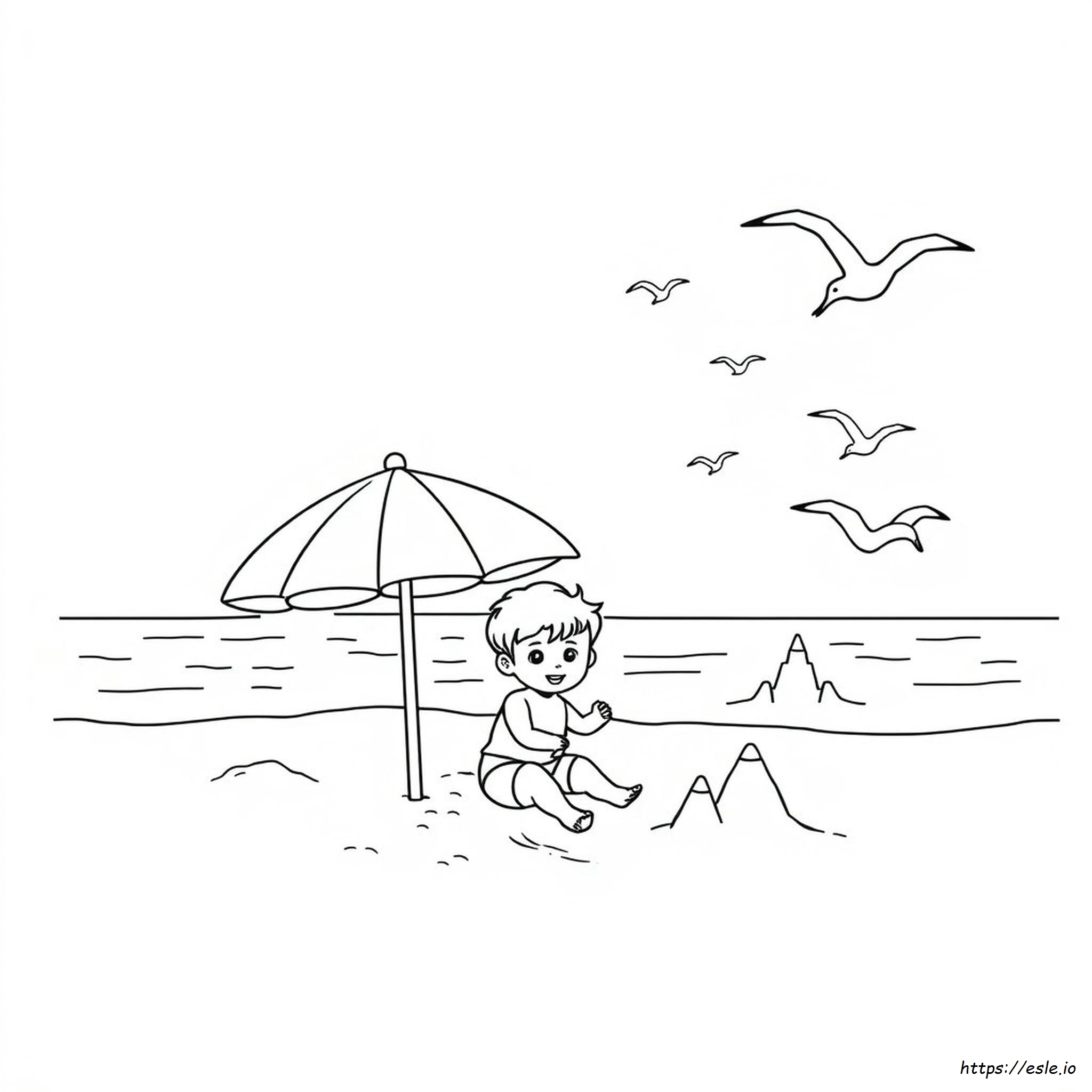 Ausmalbild Sommer Strand Kostenlos Zum Ausdrucken