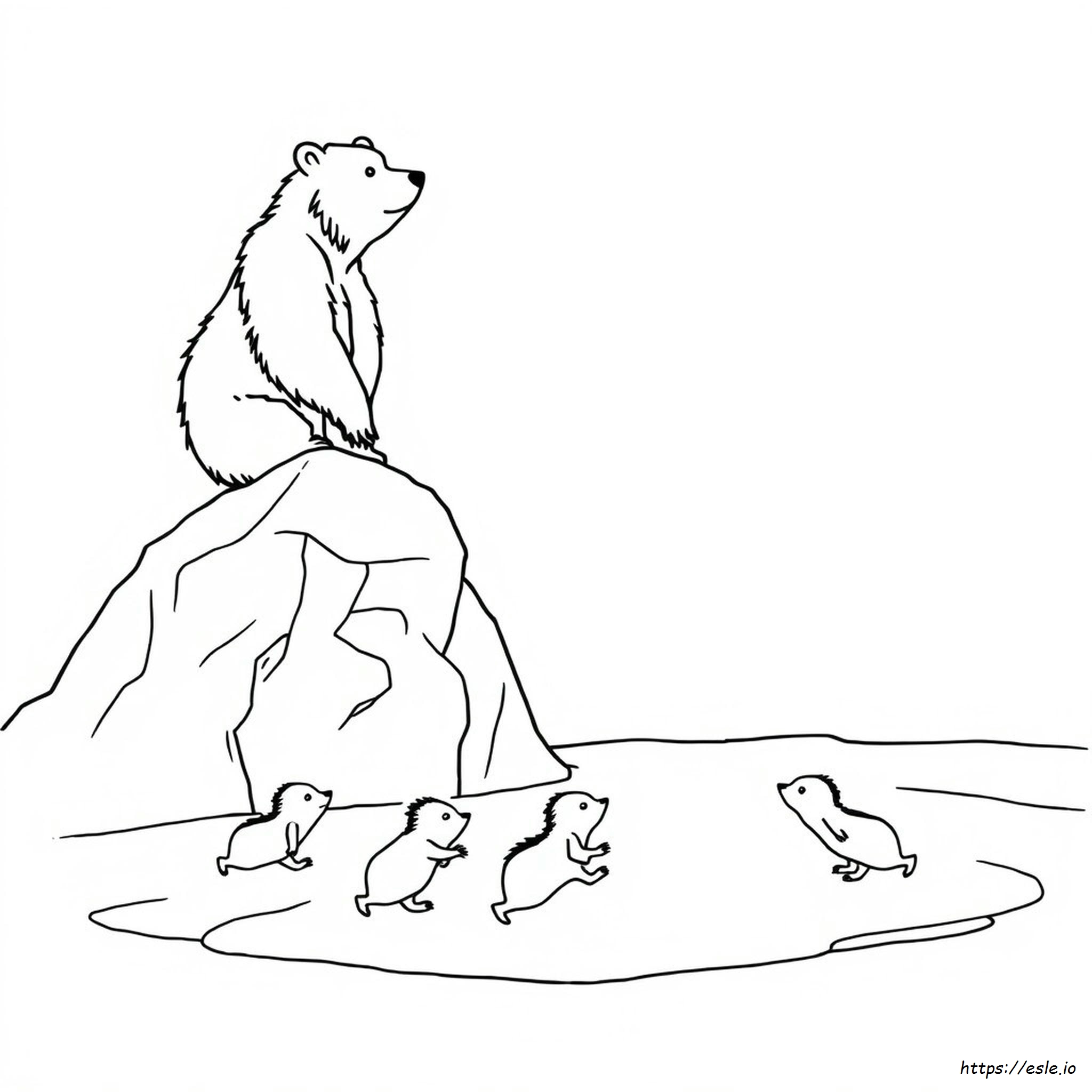 Grizzly Bear And The Lemmings Coloring Pages