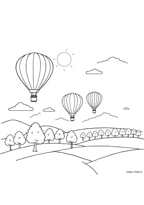Hot Air Balloon Colouring