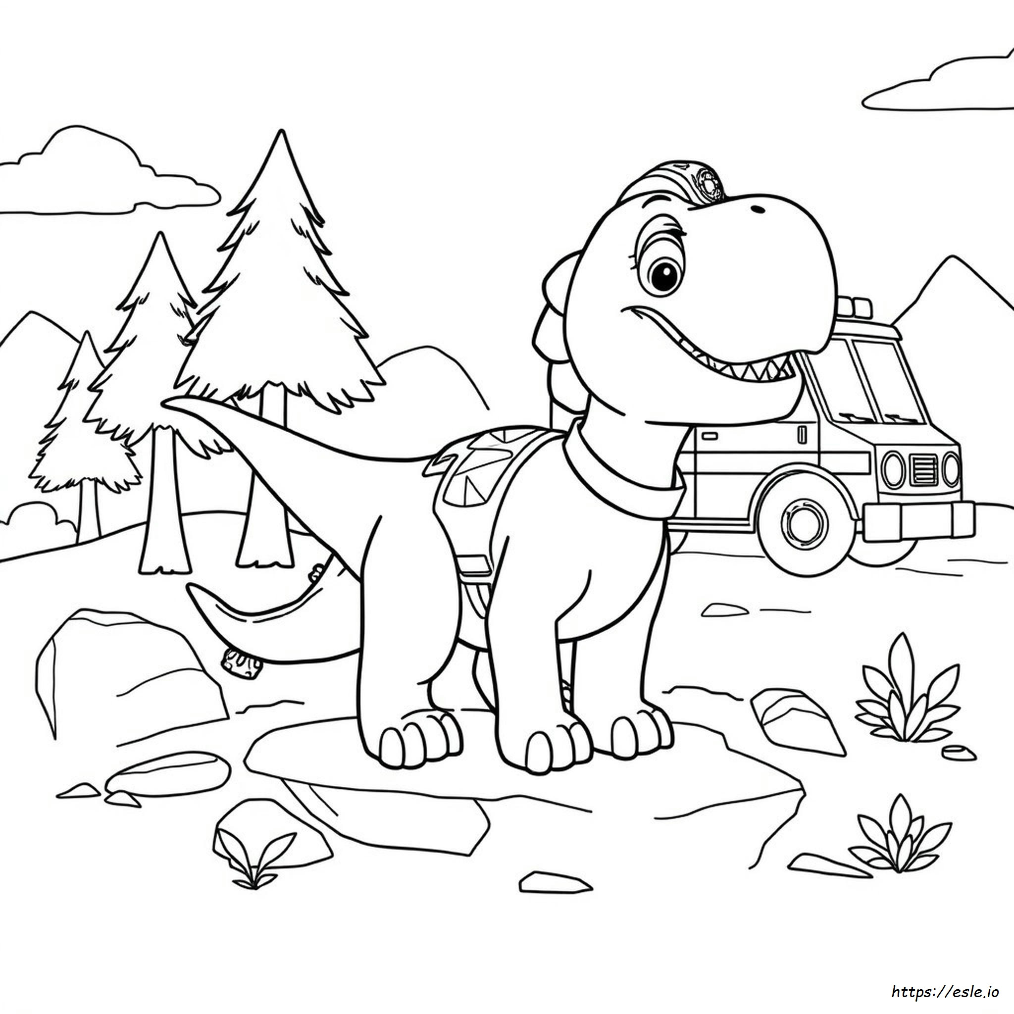 Dino Paw Patrol Coloring Pages