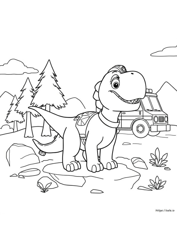 Dino Paw Patrol Coloring Pages