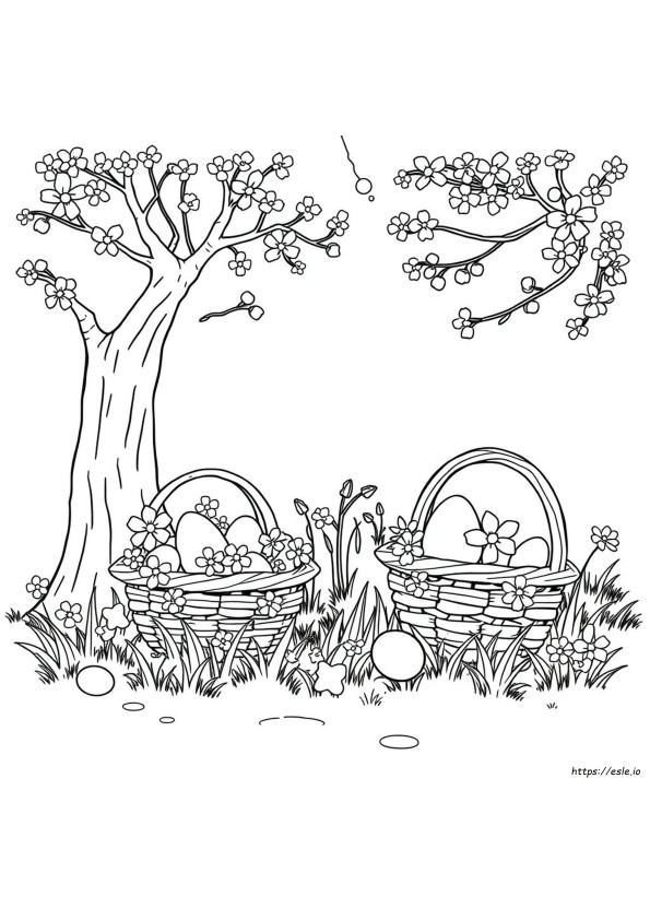 Disegni Da Colorare: Cesti Pasquali