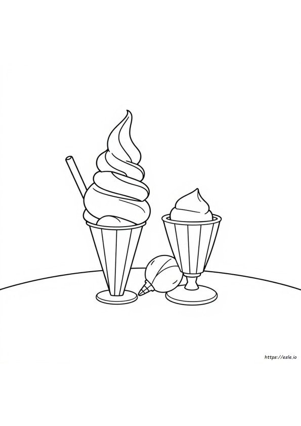Ice Cream Sketch For Coloring