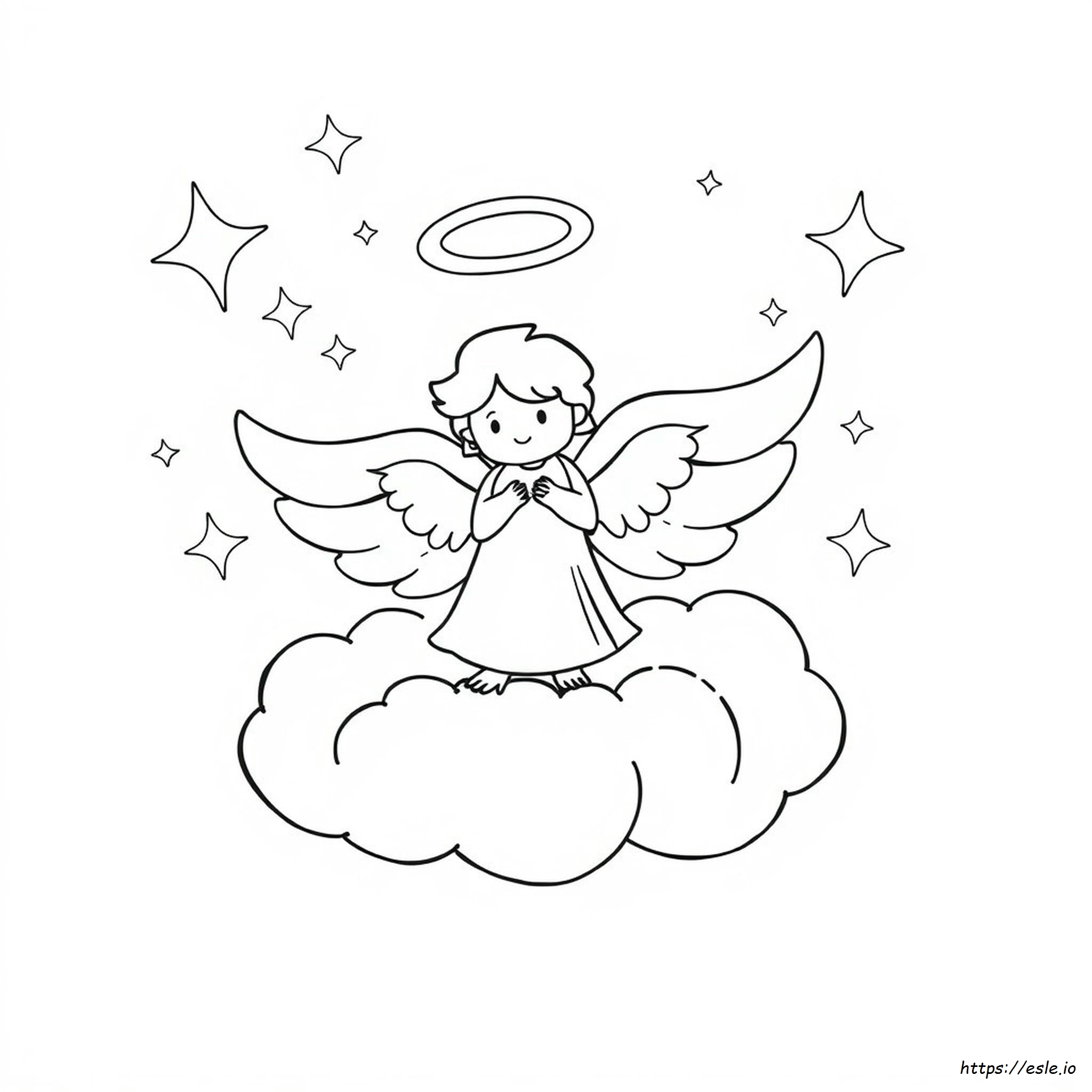Easy Angel Coloring Page - Free Printable
