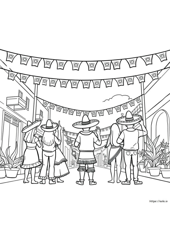 Páginas Para Colorear De Fiesta De Cinco De Mayo