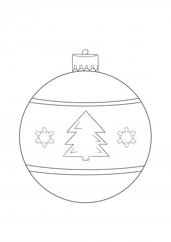 Bauble-Christmas ornaments coloring sheet for kids for free print
