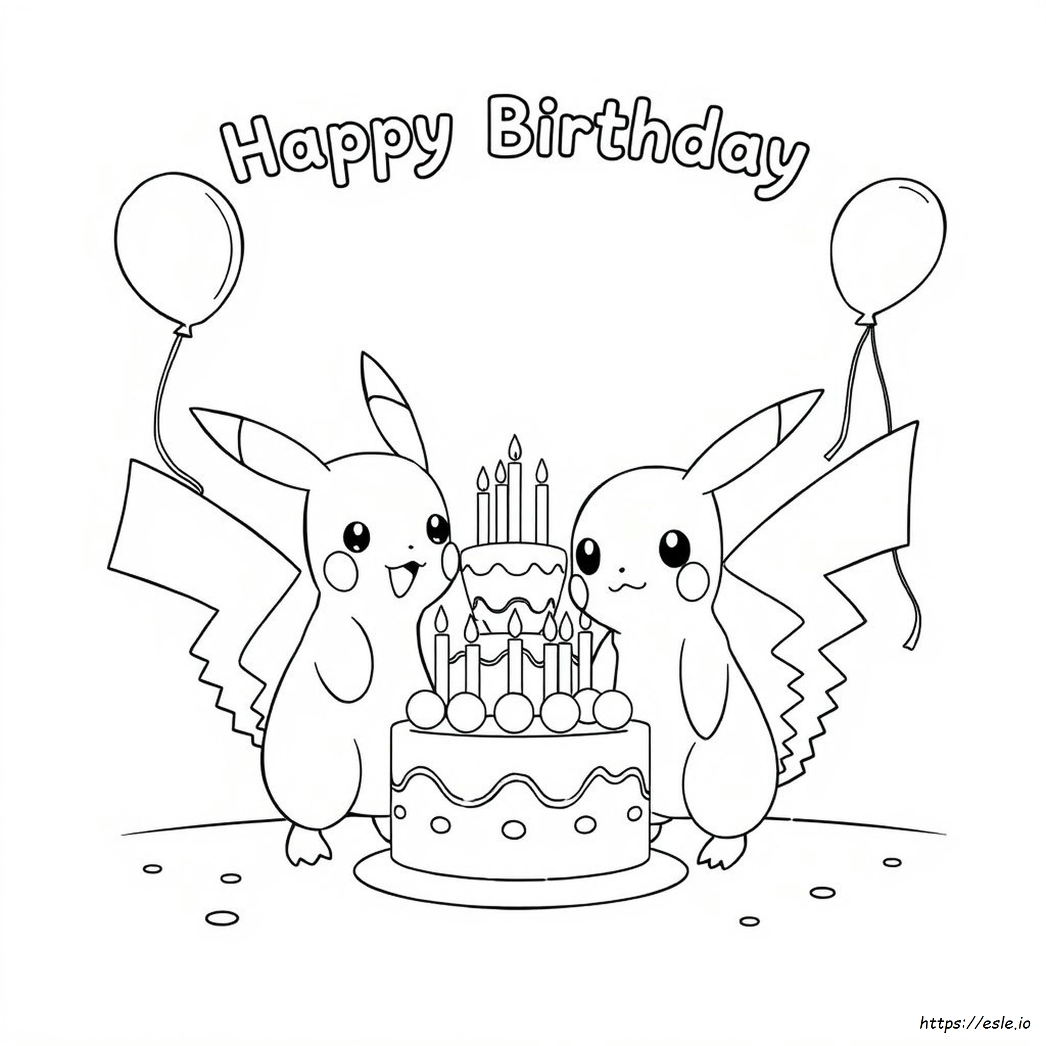 Happy Birthday Pokemon Coloring Pages