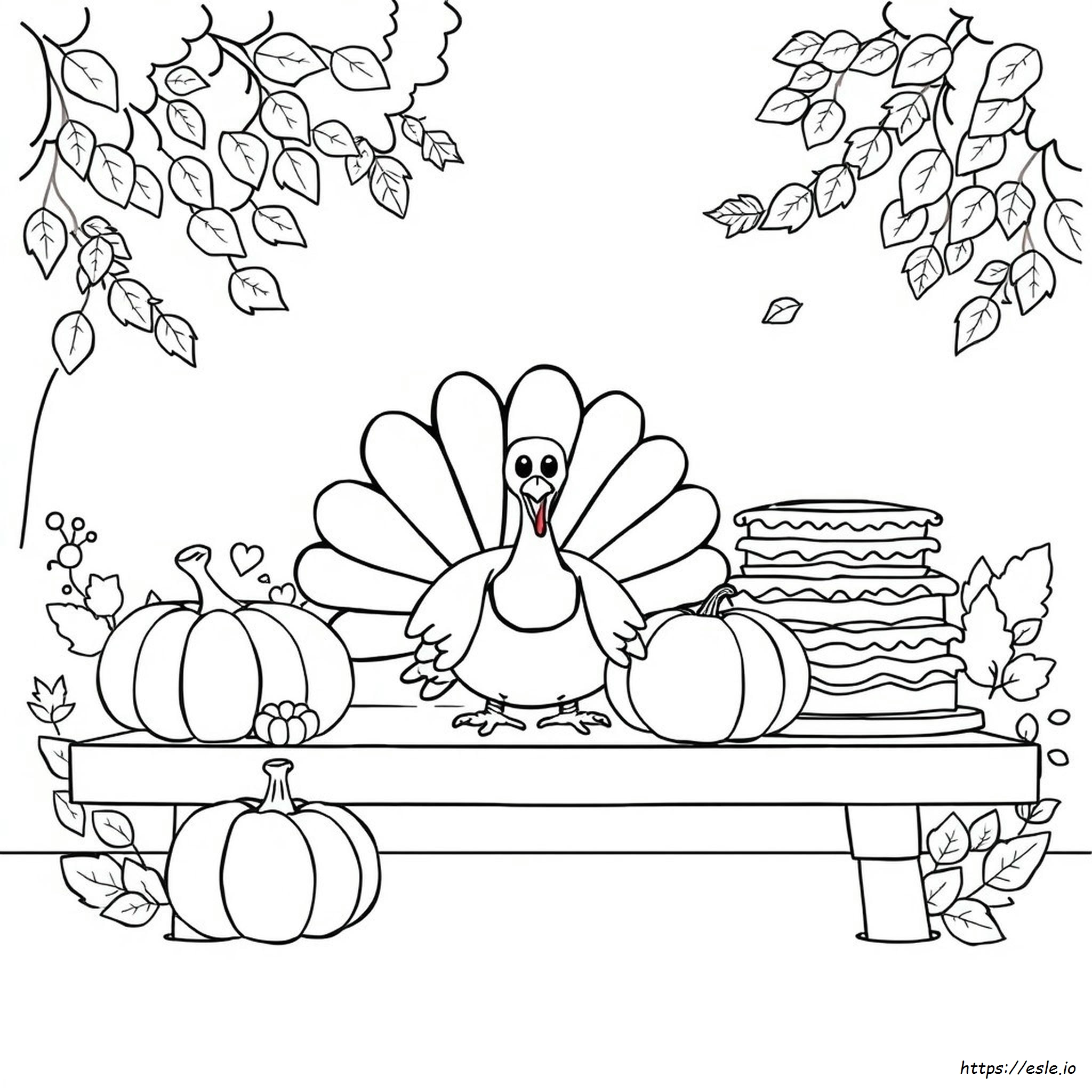 Thanksgiving Themed Coloring Page - Free Printable