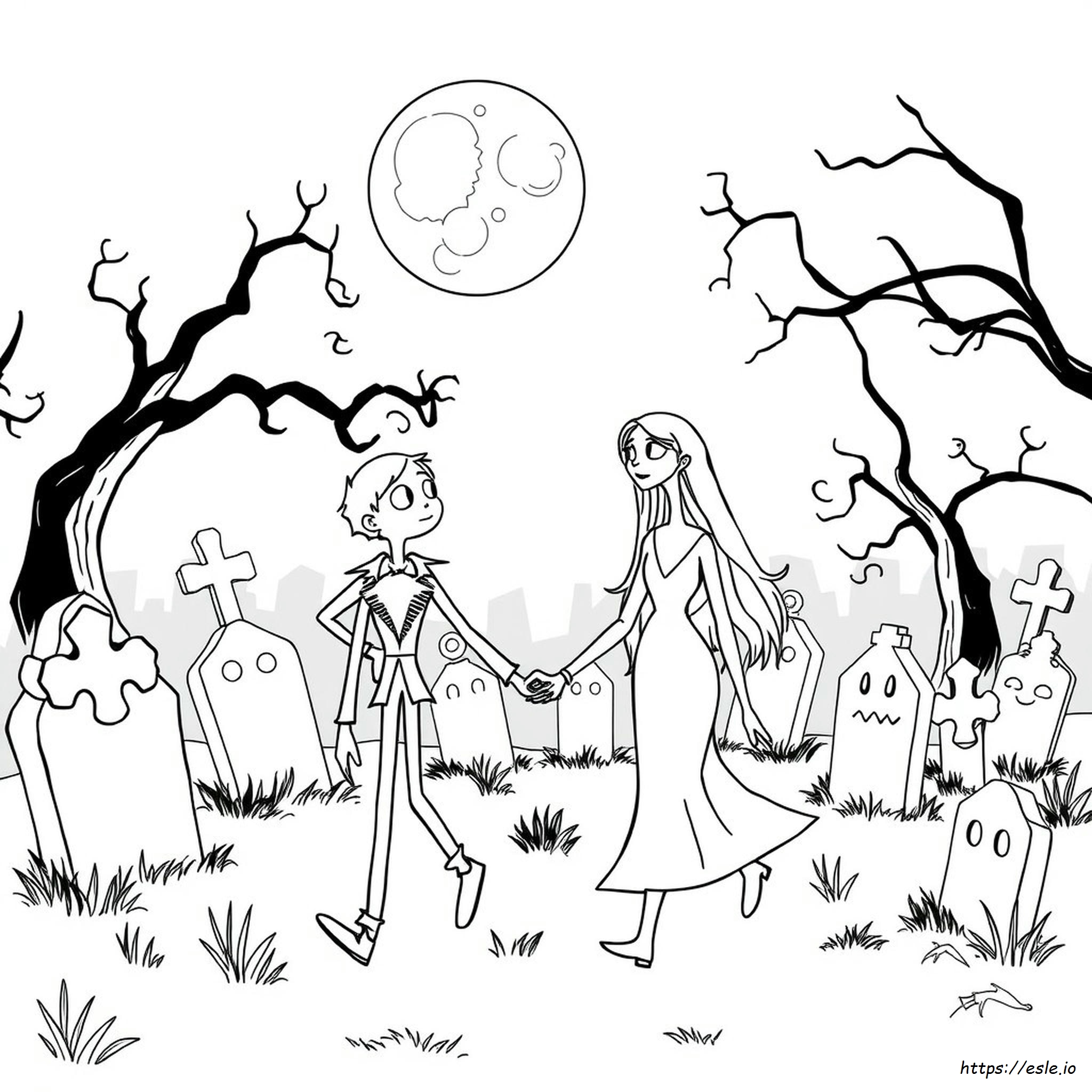 Jack And Sally Coloring Page - Free Printable