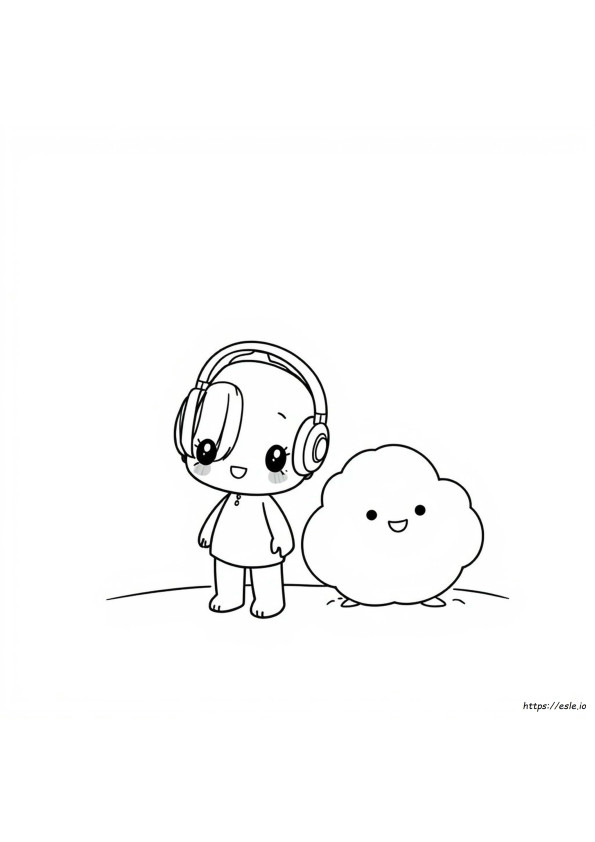 Kawaii Headphones Coloring Pages
