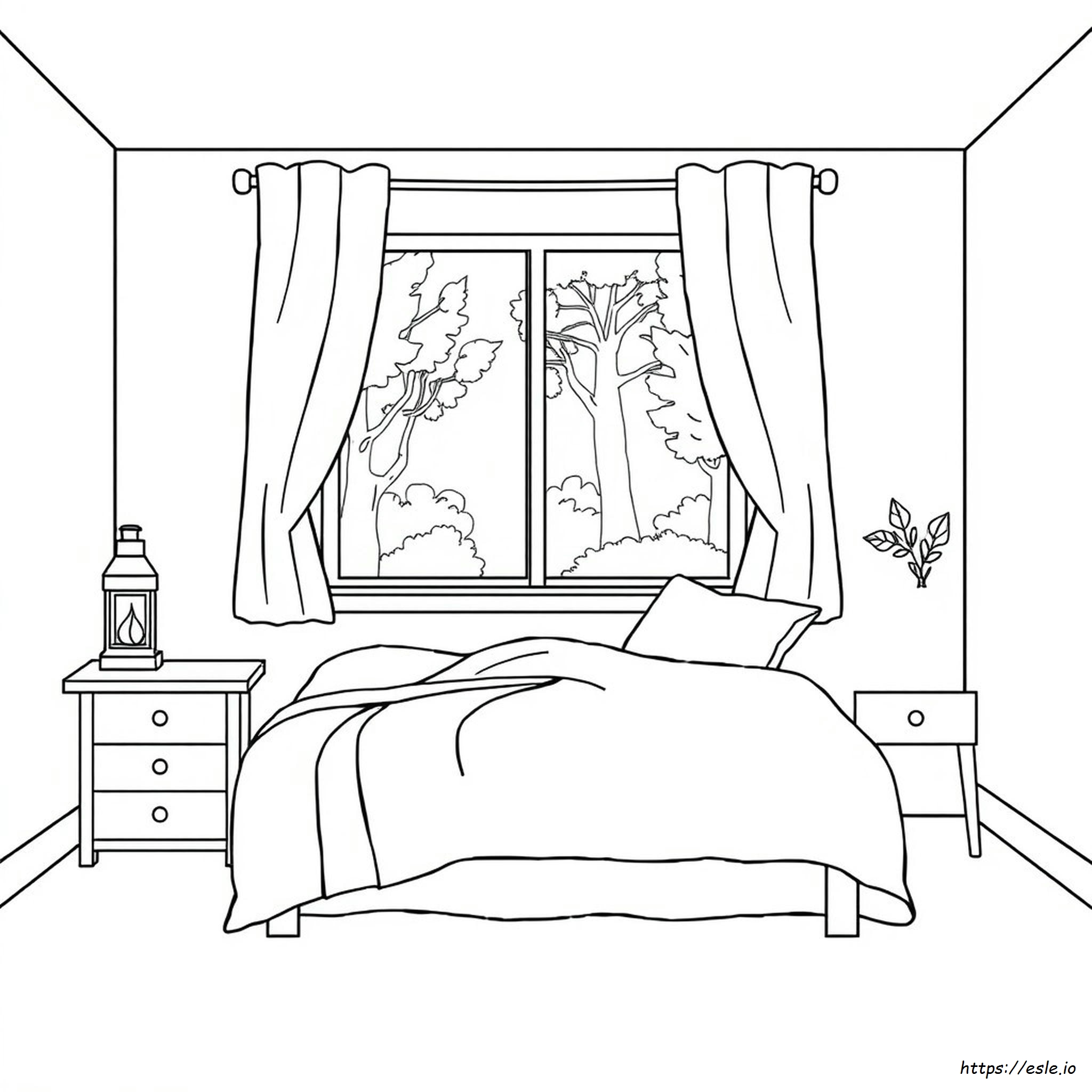 Bed Room Coloring Pages