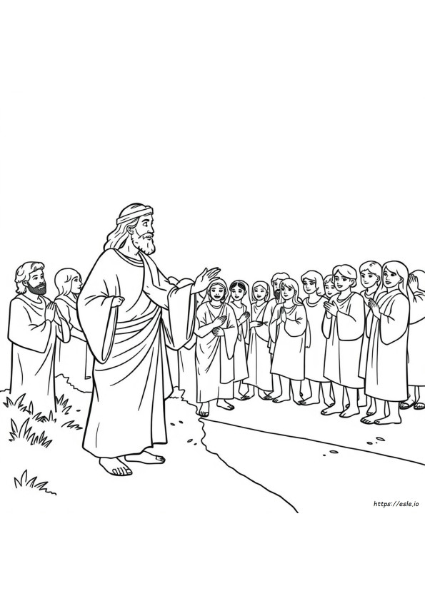 Jesus And Bartimaeus Coloring Page