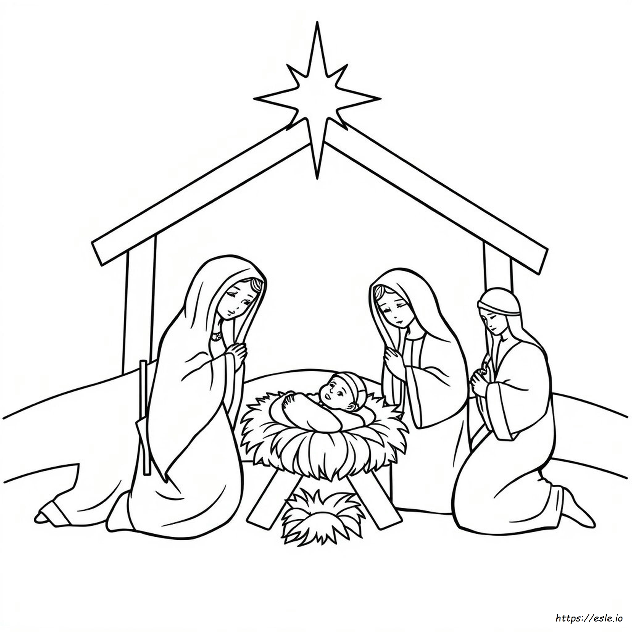 Dibujo Para Colorear De Natividad Imprimible