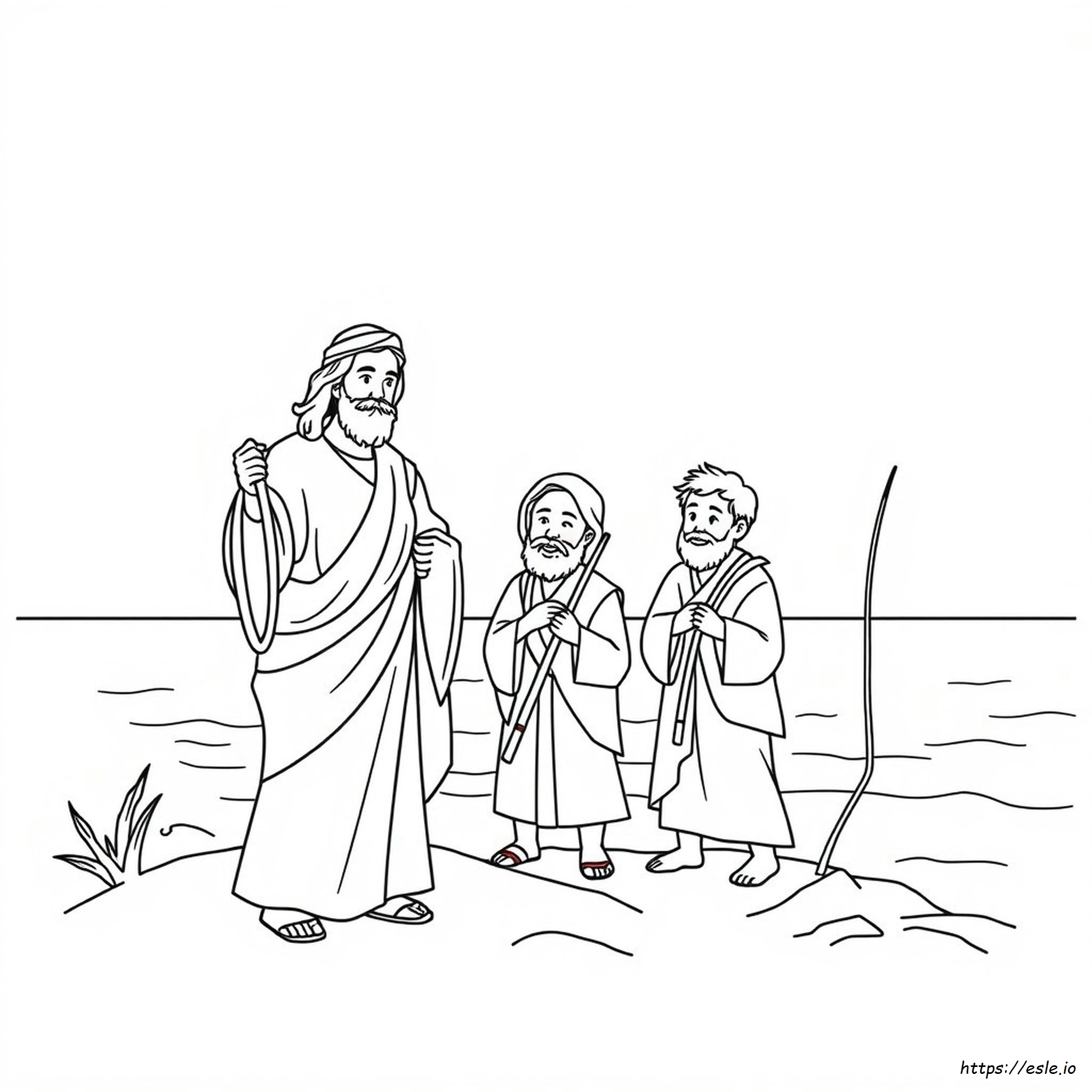 Jesús Y Sus Amigos Para Colorear