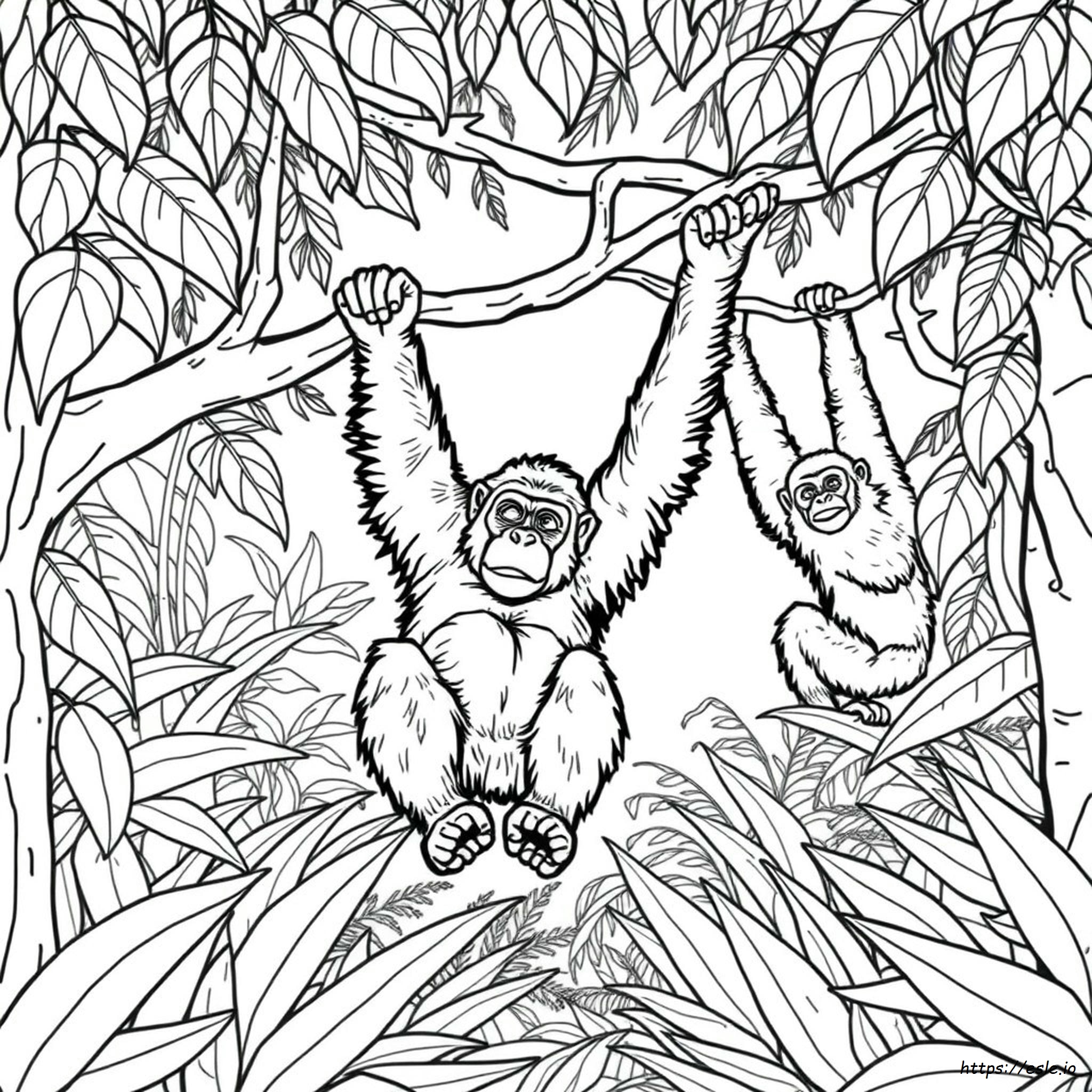 Realistic Orangutan Coloring Page