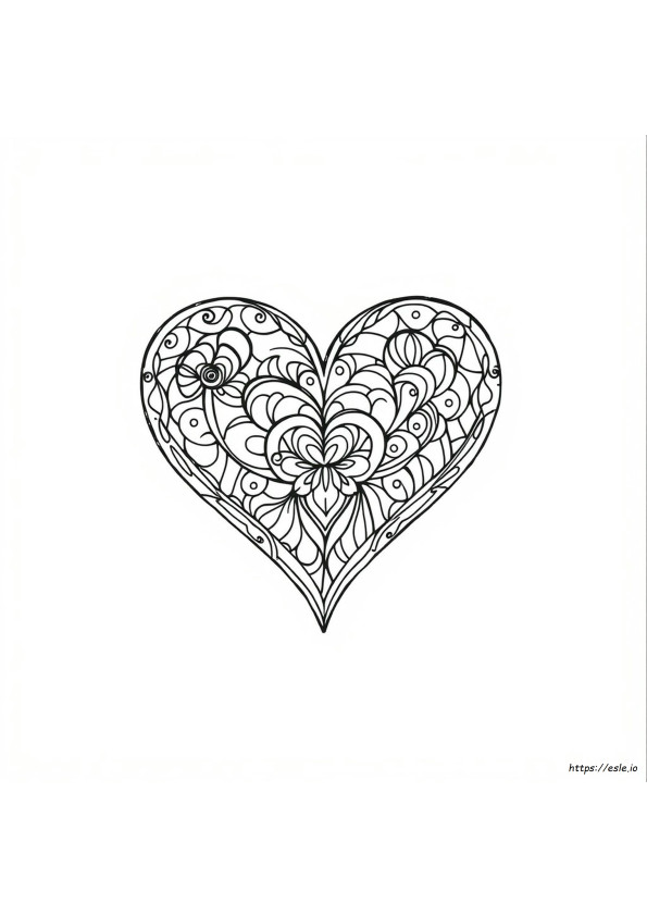 Zentangle Hart Kleurplaten