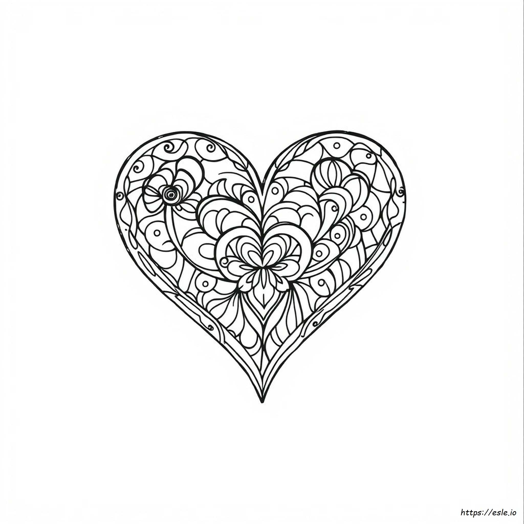 Zentangle Heart Coloring Pages - Free Printable