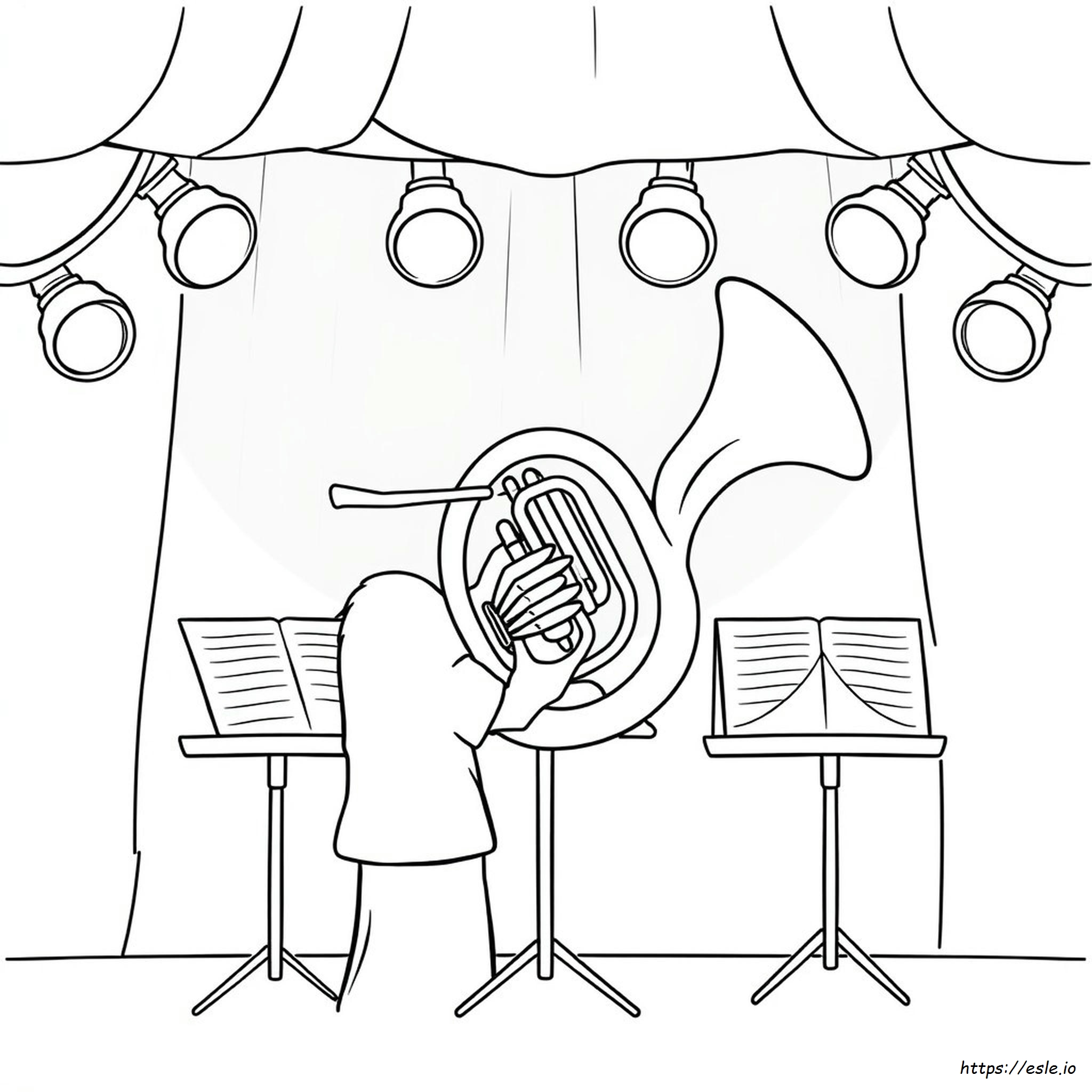 Gambar Mewarnai French Horn