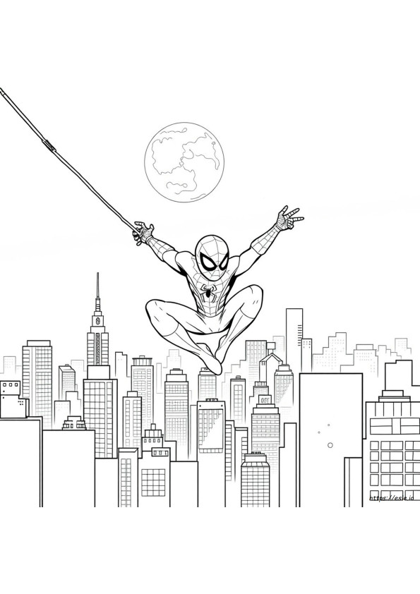 Spiderman Printout For Colouring