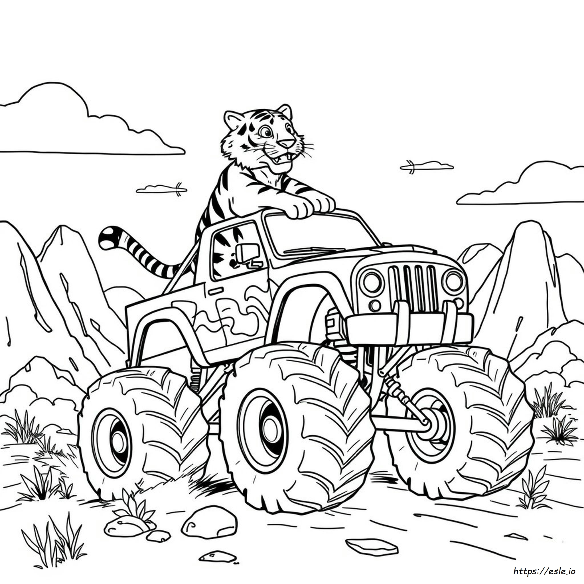 Tiger Monster Truck Coloring Pages