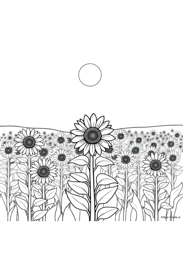 Pagina Da Colorare Giardino Di Girasoli