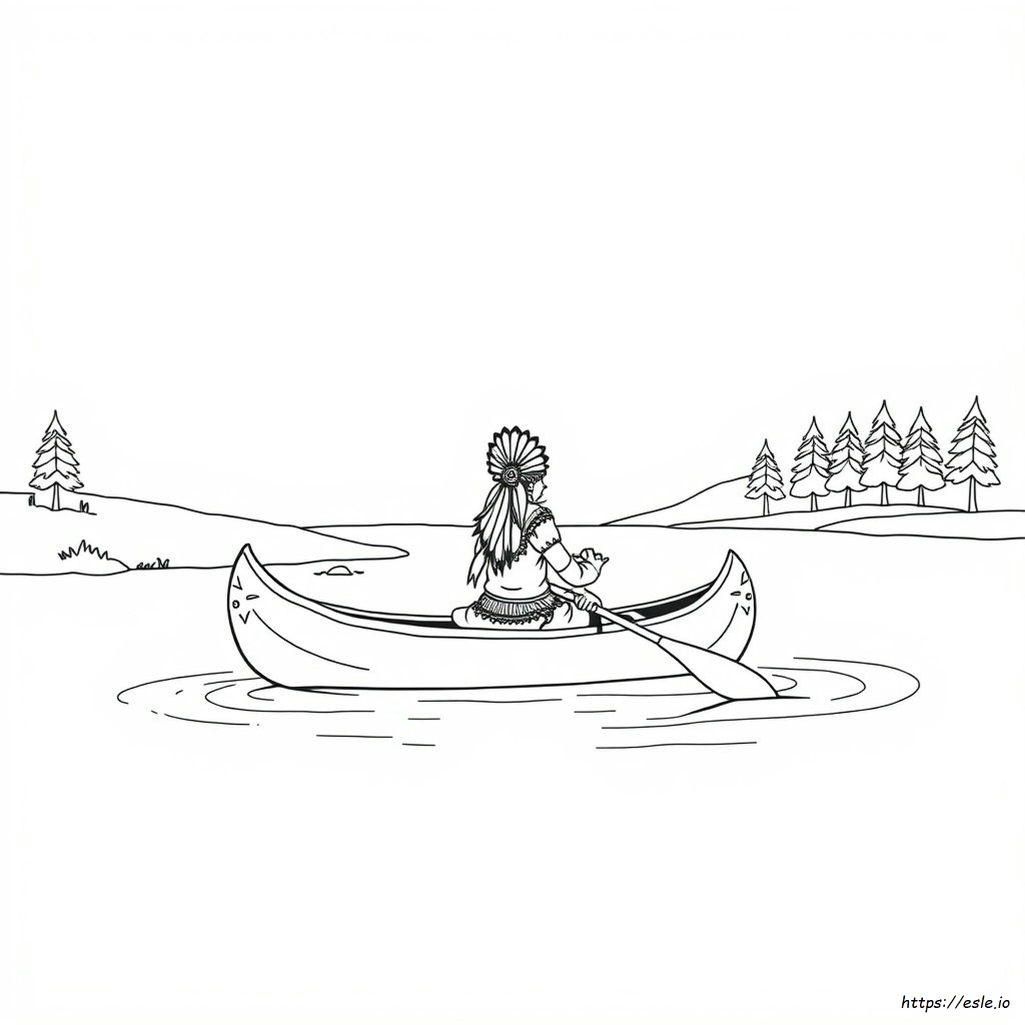 Native American Canoe Coloring Page - Free Printable PDF