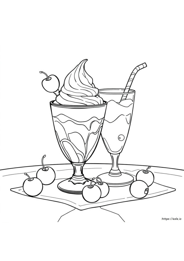 Gelato Sundae Milkshake Da Colorare