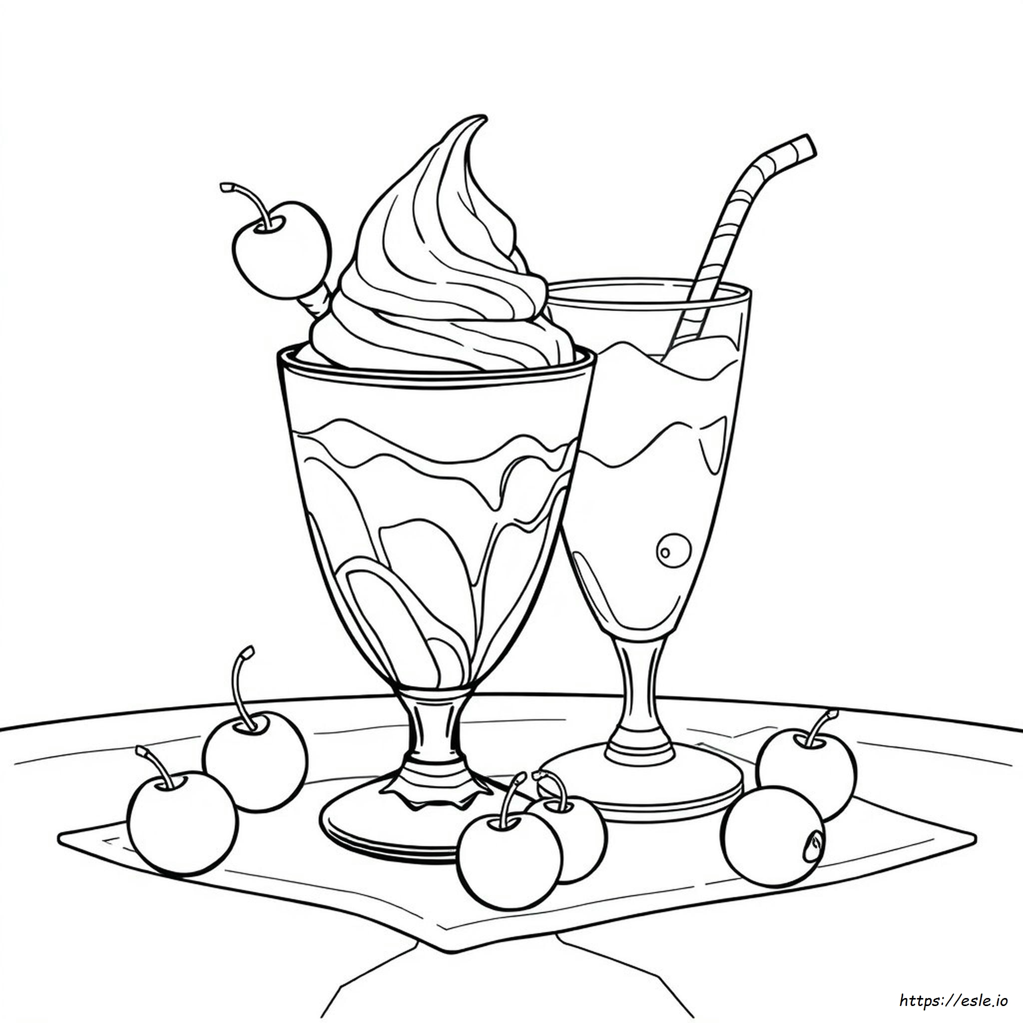 Gelato Sundae Milkshake Da Colorare