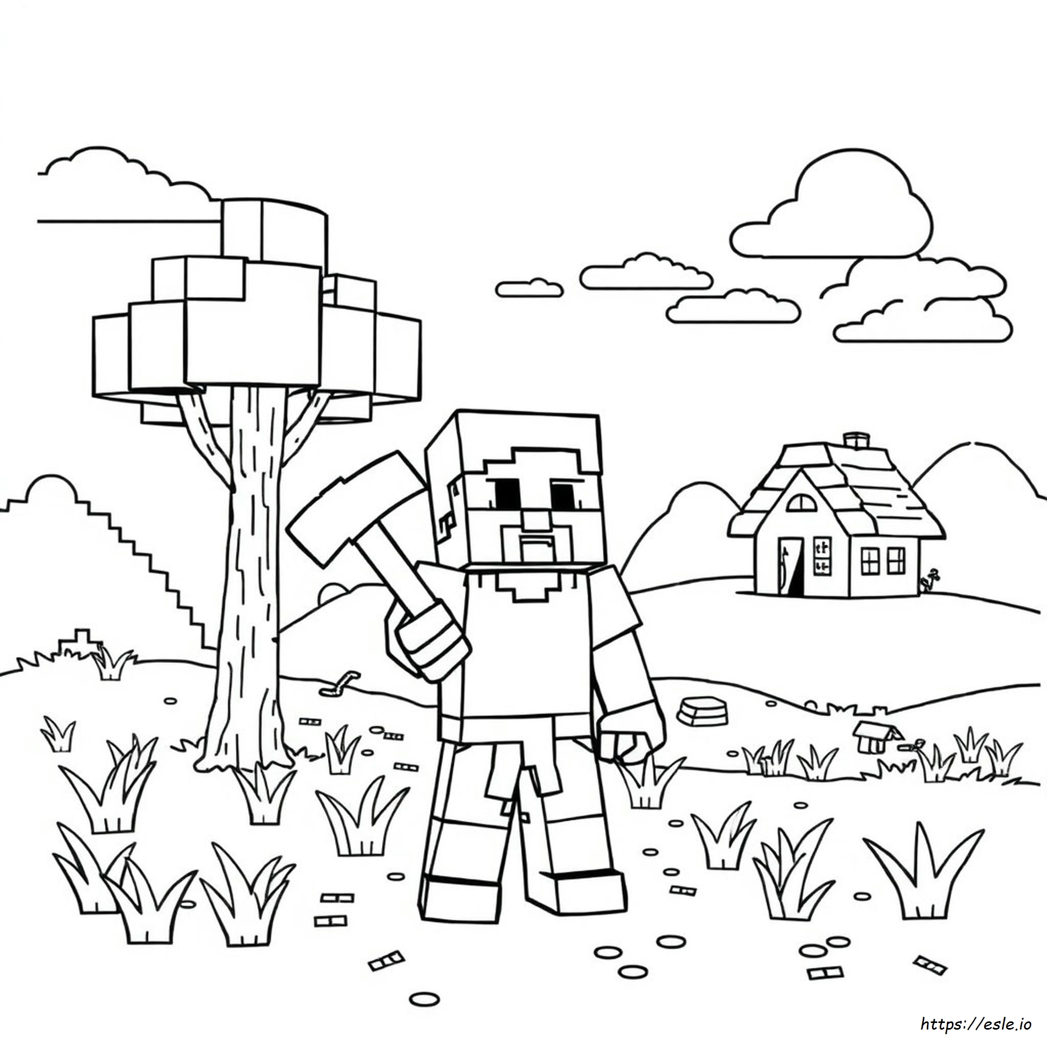 Steve Coloring Sheet Minecraft Coloring Pages