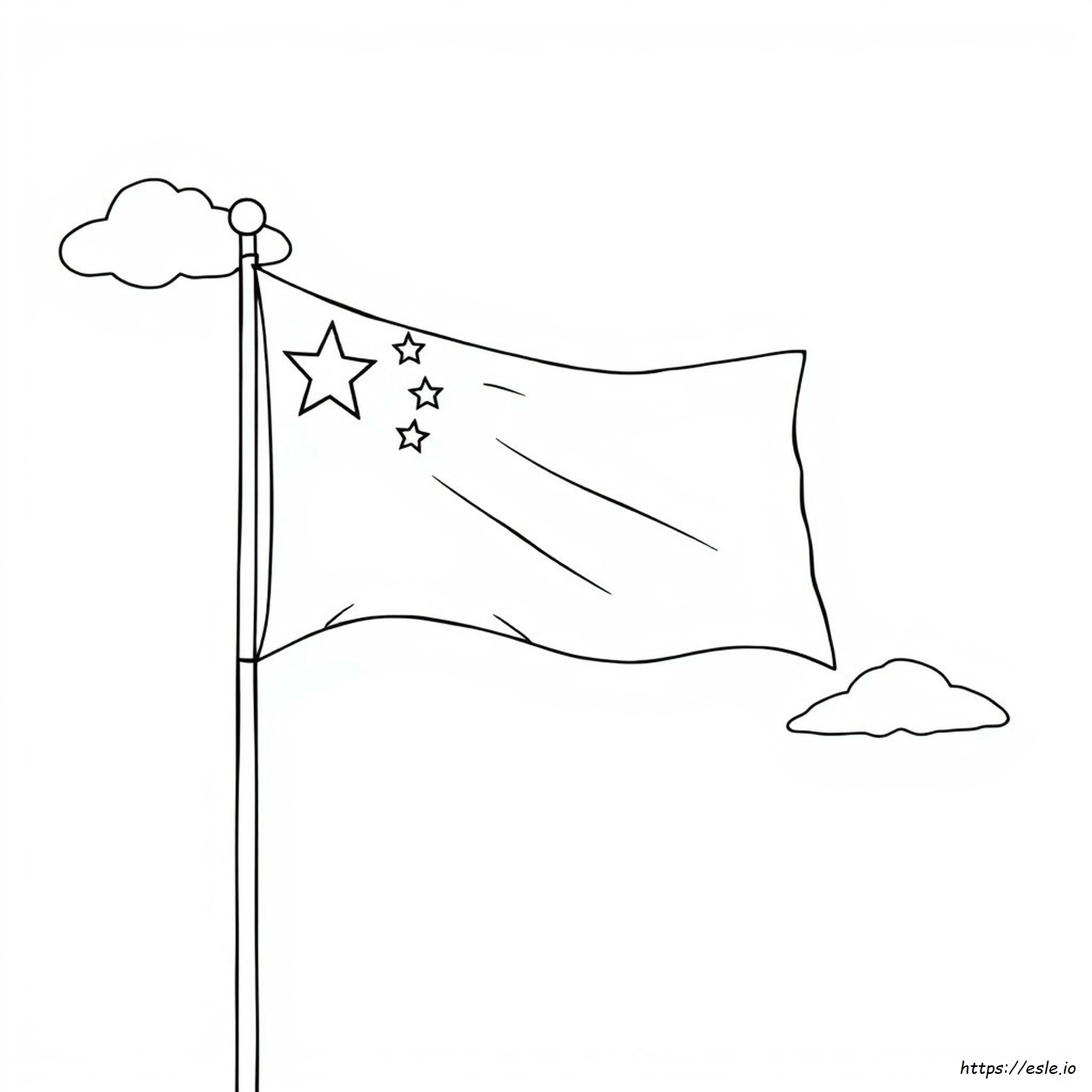 Bendera Tiongkok Gambar Mewarnai Dapat Dicetak