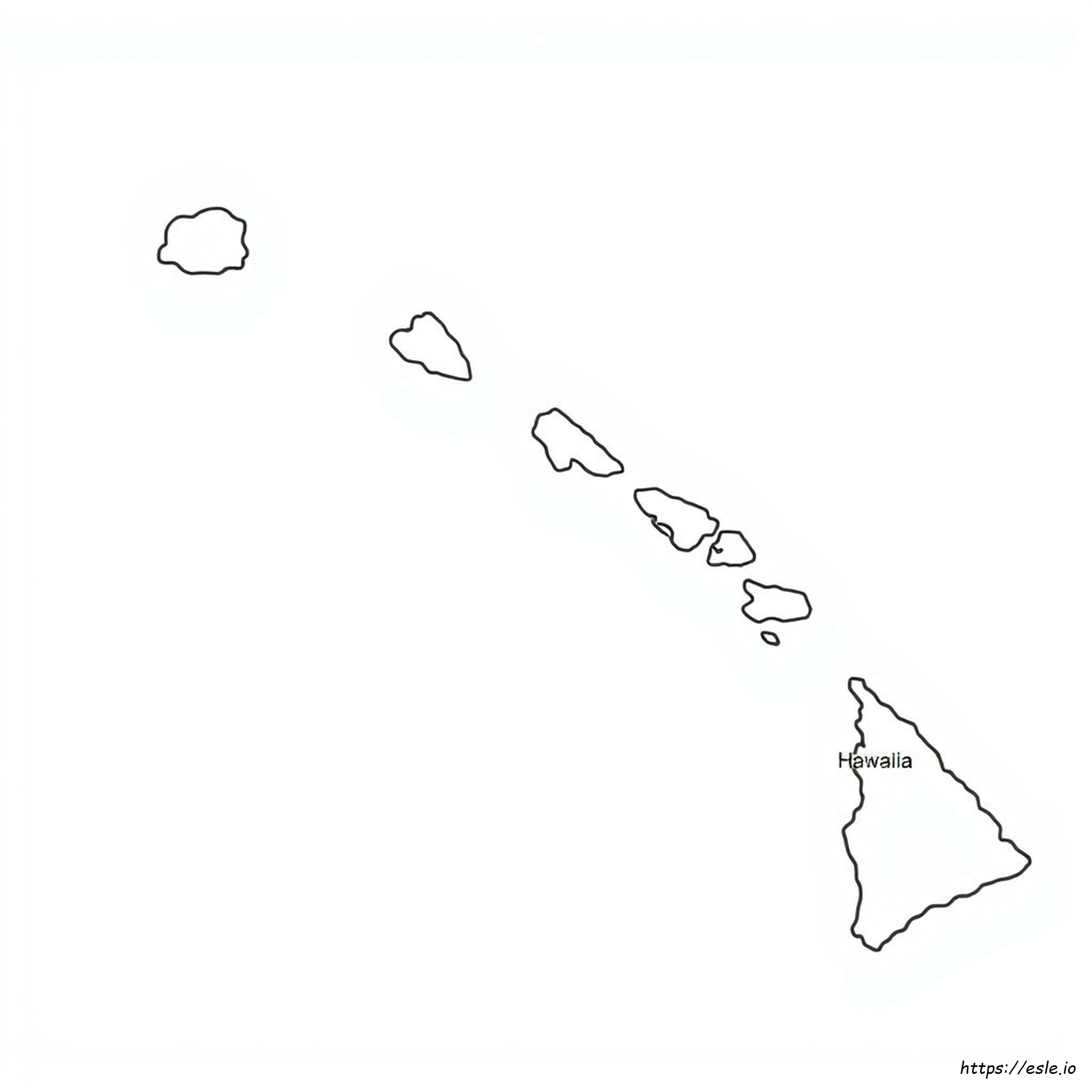 Hawaii Map Coloring Page - Free Printable