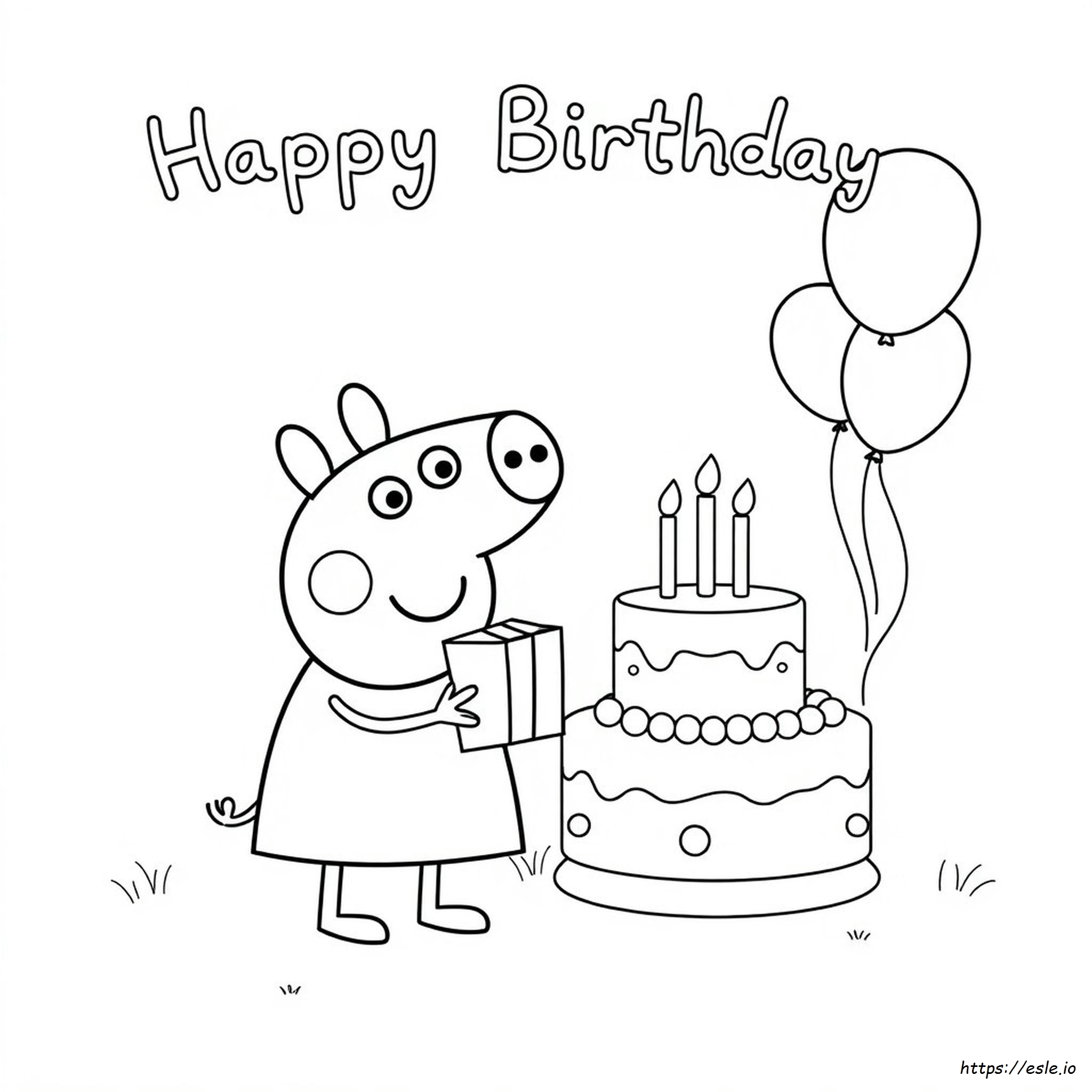 Peppa Ulang Tahun Gambar Mewarnai