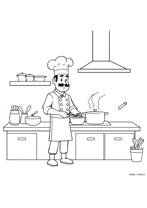 Dibujo De Chef Para Colorear