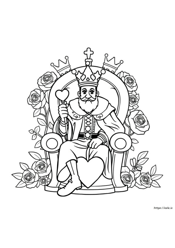 King Of Hearts Coloring Page