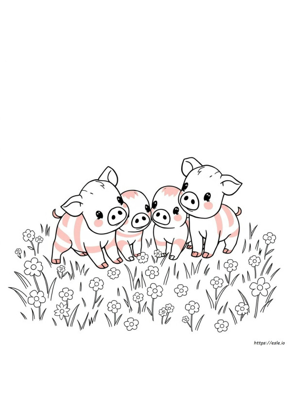 Gambar Mewarnai Babi Lucu