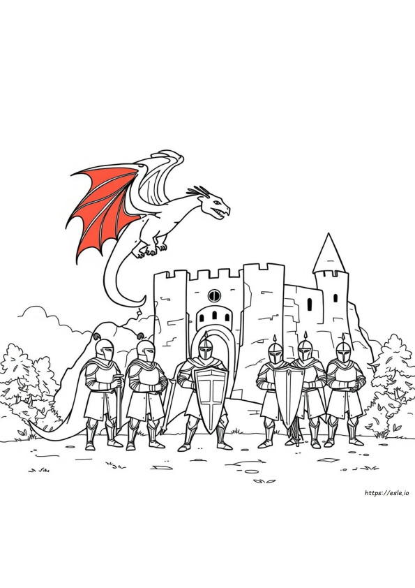Coloring Pages Of Knights And Dragons